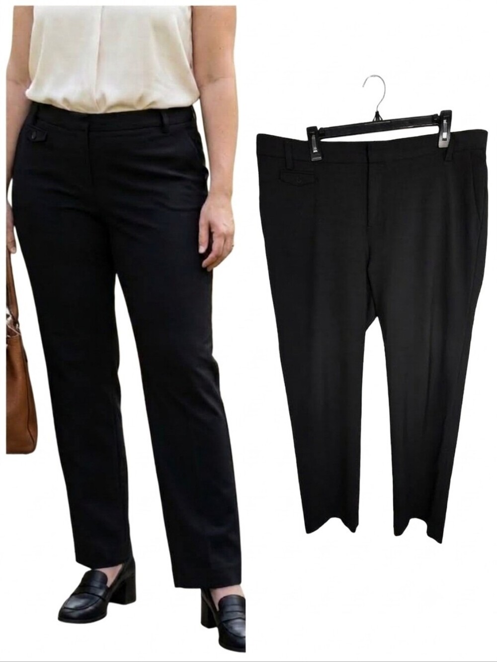 GAP Boy Fit Straight-Leg Women's Black Dress Pants Women's Plus Size 14